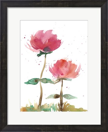 Framed Pink Fleurs I Print
