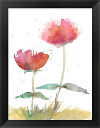 Framed Pink Fleurs II Print