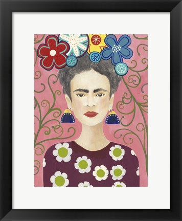 Framed Frida Floral I Print