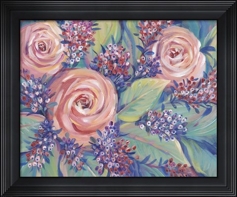 Framed Shades of Pink I Print