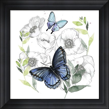 Framed Butterfly Floral II Print