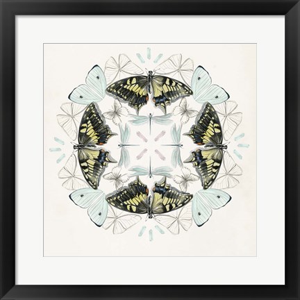 Framed Butterfly Mandala I Print