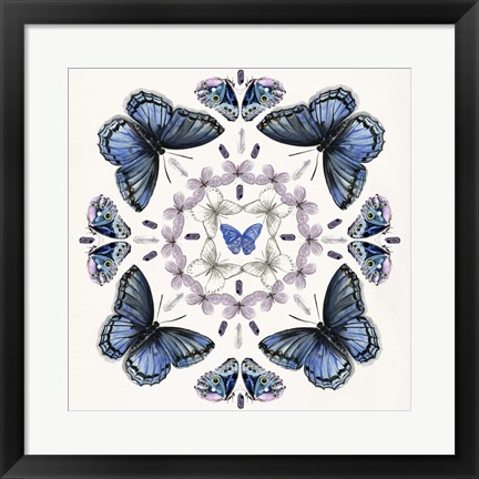 Framed Butterfly Mandala II Print