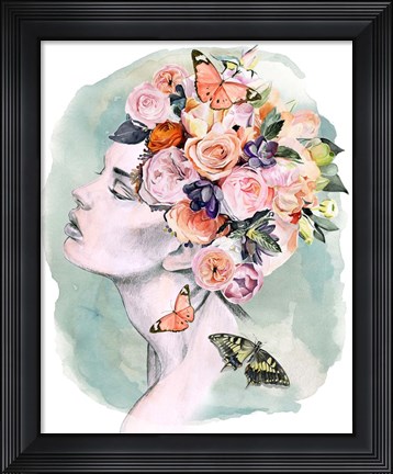Framed Floral Locks I Print