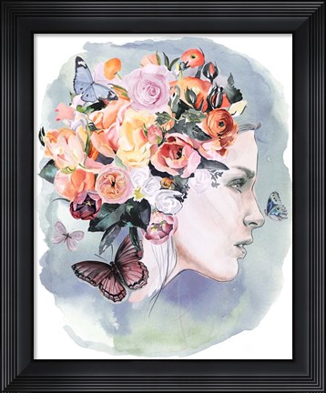 Framed Floral Locks II Print