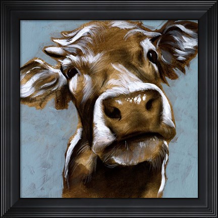 Framed Cow Kisses I Print