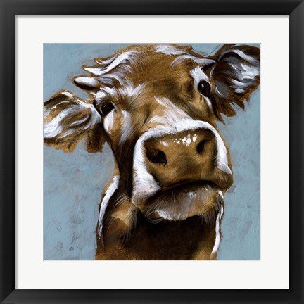 Framed Cow Kisses I Print