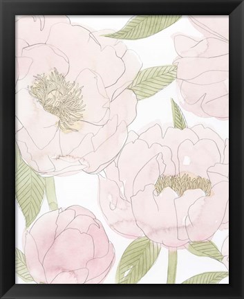 Framed Veiled Peonies I Print