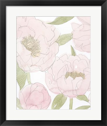 Framed Veiled Peonies I Print