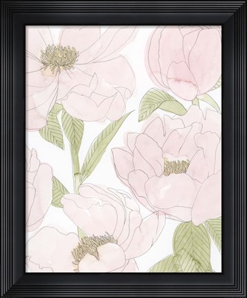Framed Veiled Peonies II Print