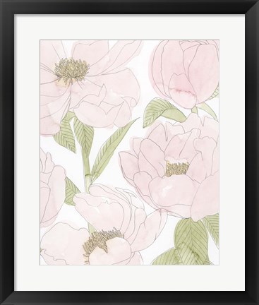 Framed Veiled Peonies II Print