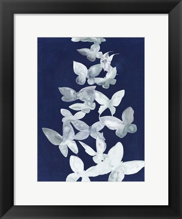 Framed Indigo Butterfly Falls I Print