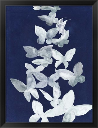 Framed Indigo Butterfly Falls I Print