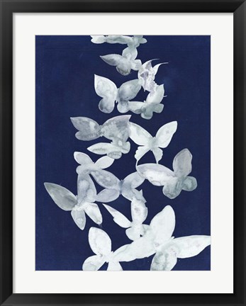 Framed Indigo Butterfly Falls I Print