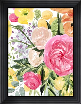 Framed Blossomy Gathering I Print