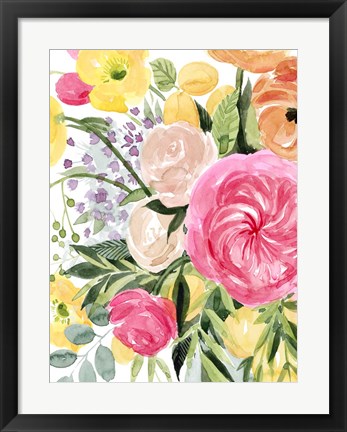 Framed Blossomy Gathering I Print