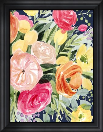 Framed Blossomy Gathering IV Print
