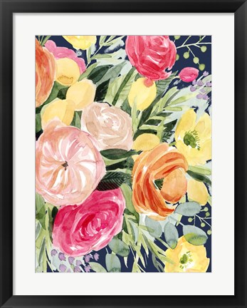 Framed Blossomy Gathering IV Print