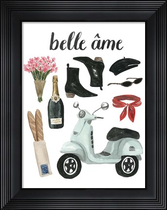 Framed French Girl II Print