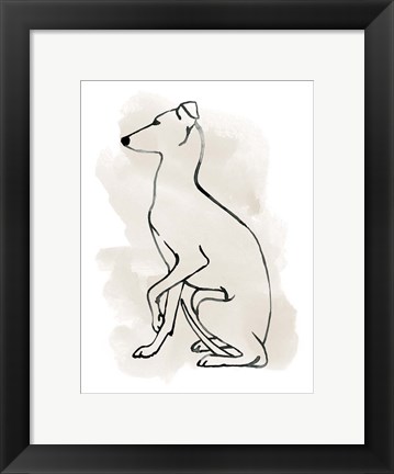 Framed Greyhound Sketch II Print