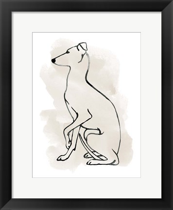 Framed Greyhound Sketch II Print