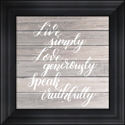 Framed Sentiments on Wood II Print