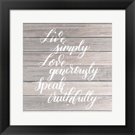 Framed Sentiments on Wood II Print