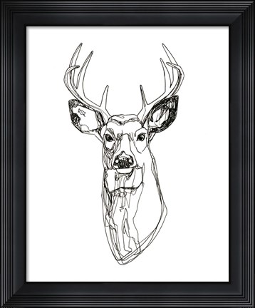 Framed Whitetail Wireframe II Print