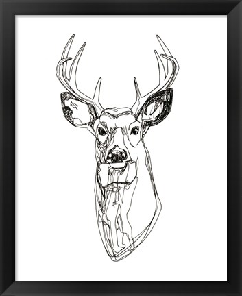 Framed Whitetail Wireframe II Print