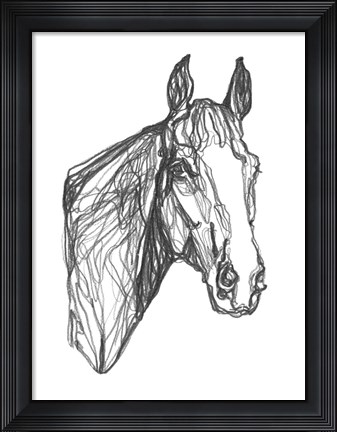Framed Equine Contour I Print