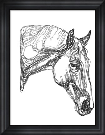 Framed Equine Contour III Print