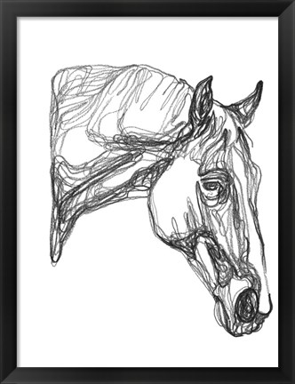 Framed Equine Contour III Print