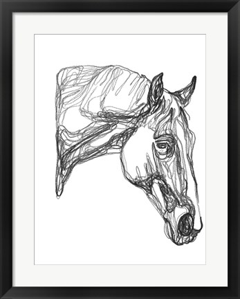 Framed Equine Contour III Print