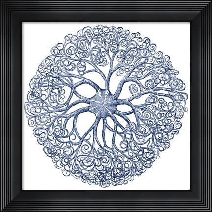 Framed Navy Ocean Gems I Print