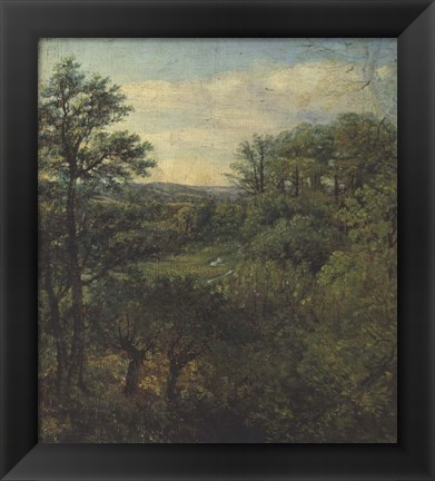 Framed Valley Scene with Trees Print