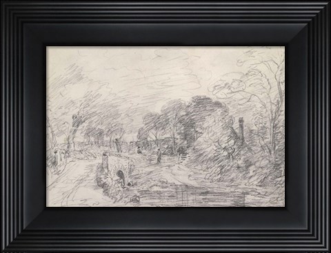 Framed Bridge Near Salisbury Court Print