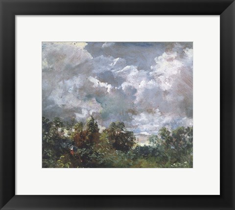 Framed Study of Sky and Trees Print