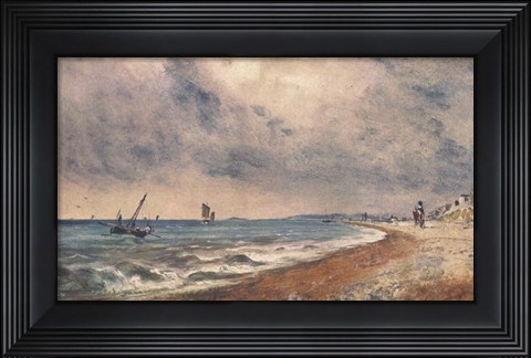 Framed Hove Beach with Fishing Boats Print