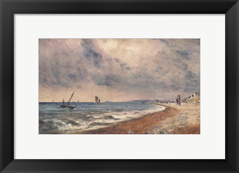 Framed Hove Beach with Fishing Boats Print