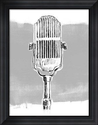 Framed Monochrome Microphone II Print