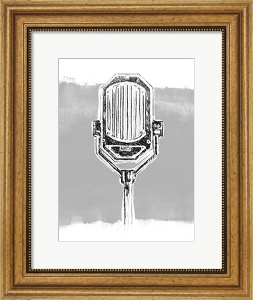 Framed Monochrome Microphone III Print