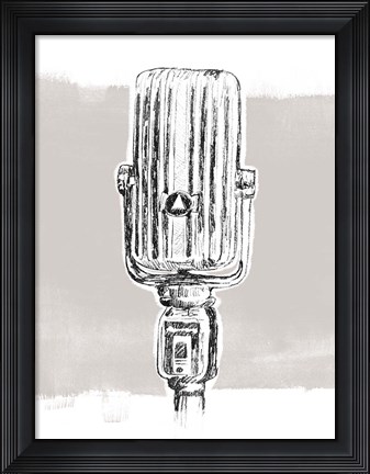 Framed Monochrome Microphone IV Print