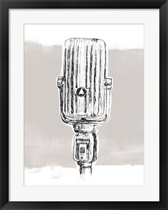 Framed Monochrome Microphone IV Print