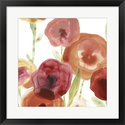 Framed Poppy Patch I Print