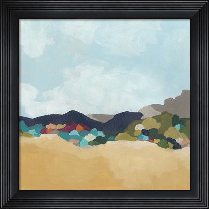 Framed Patchwork Hillside I Print