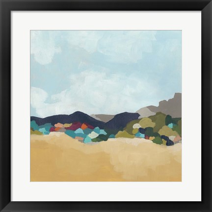 Framed Patchwork Hillside I Print