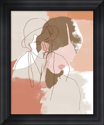 Framed Painted Contour Portraits I Print