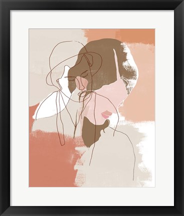 Framed Painted Contour Portraits I Print