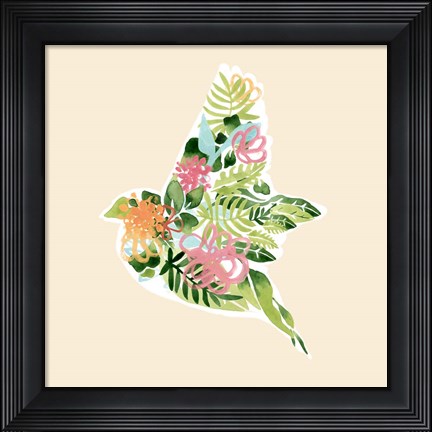 Framed Foliage &amp; Feathers I Print
