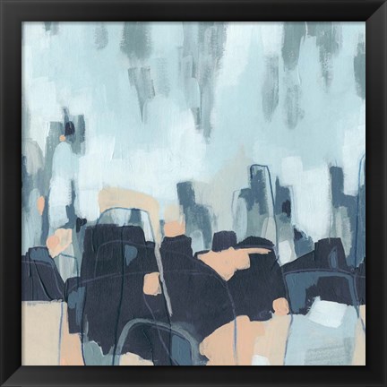 Framed Abstracted Indigo Skyline I Print